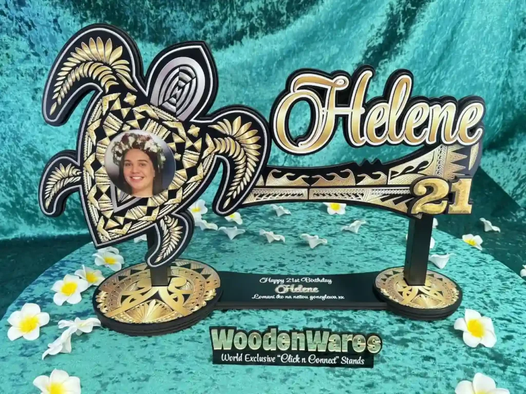 Custom 21st birthday key with personalised photo, name, and handcrafted decorative design in Australia